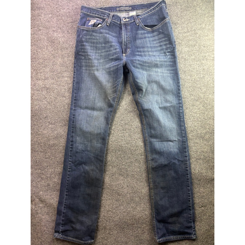 Cinch Jeans Women 36x38 Blue Straight Leg Western Stretch MB98034019